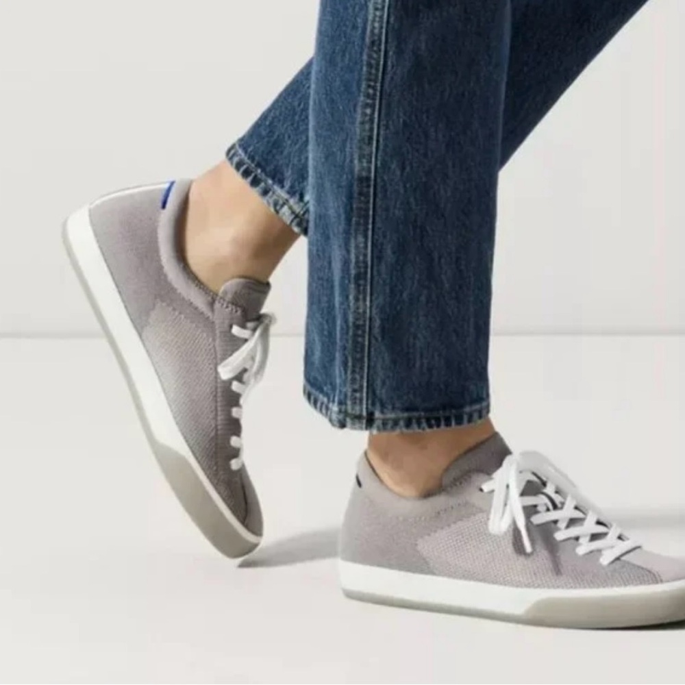 Women’s Rothy’s The Lace Up Shoes Size 9.5 Storm Gray Knit Breathable